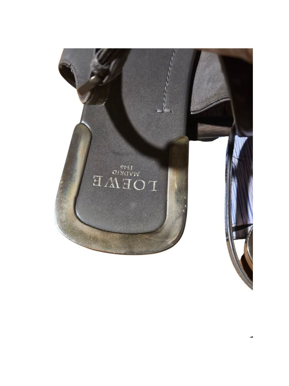 LOEWE Gray Gold Sandals Size 10.5 - Picture 10 of 14